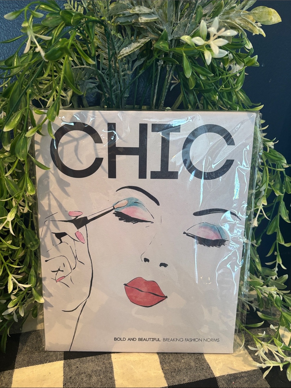 chic Makeup Art Print - Pink & Teal Accents
